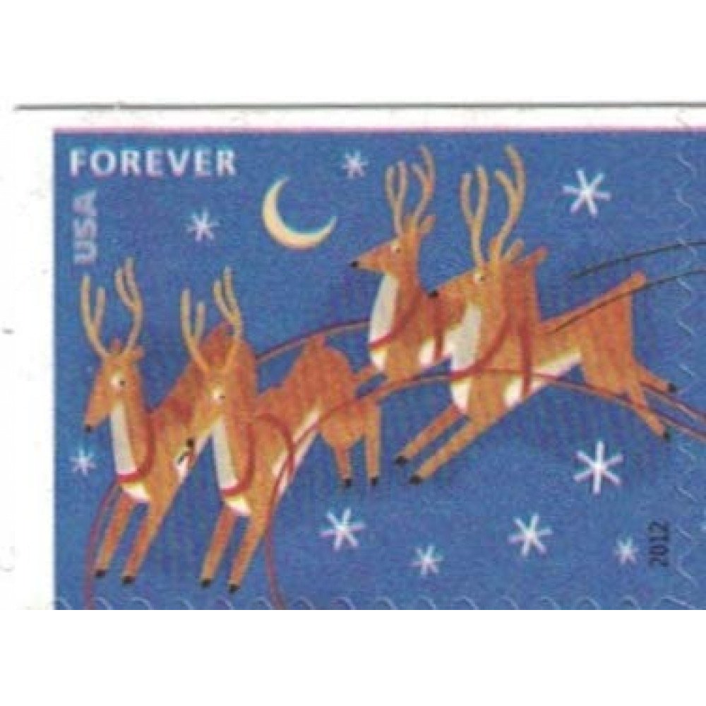 2012 US Stamp Santa & Sleigh - Booklet of 20 Forever Stamps