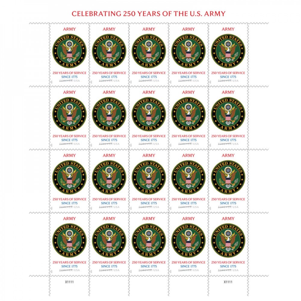 2025 U.S. Army 250th Stamps, Sheet of 20