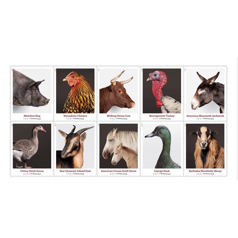 2021  US New Heritage Breeds Forever Postage Stamps