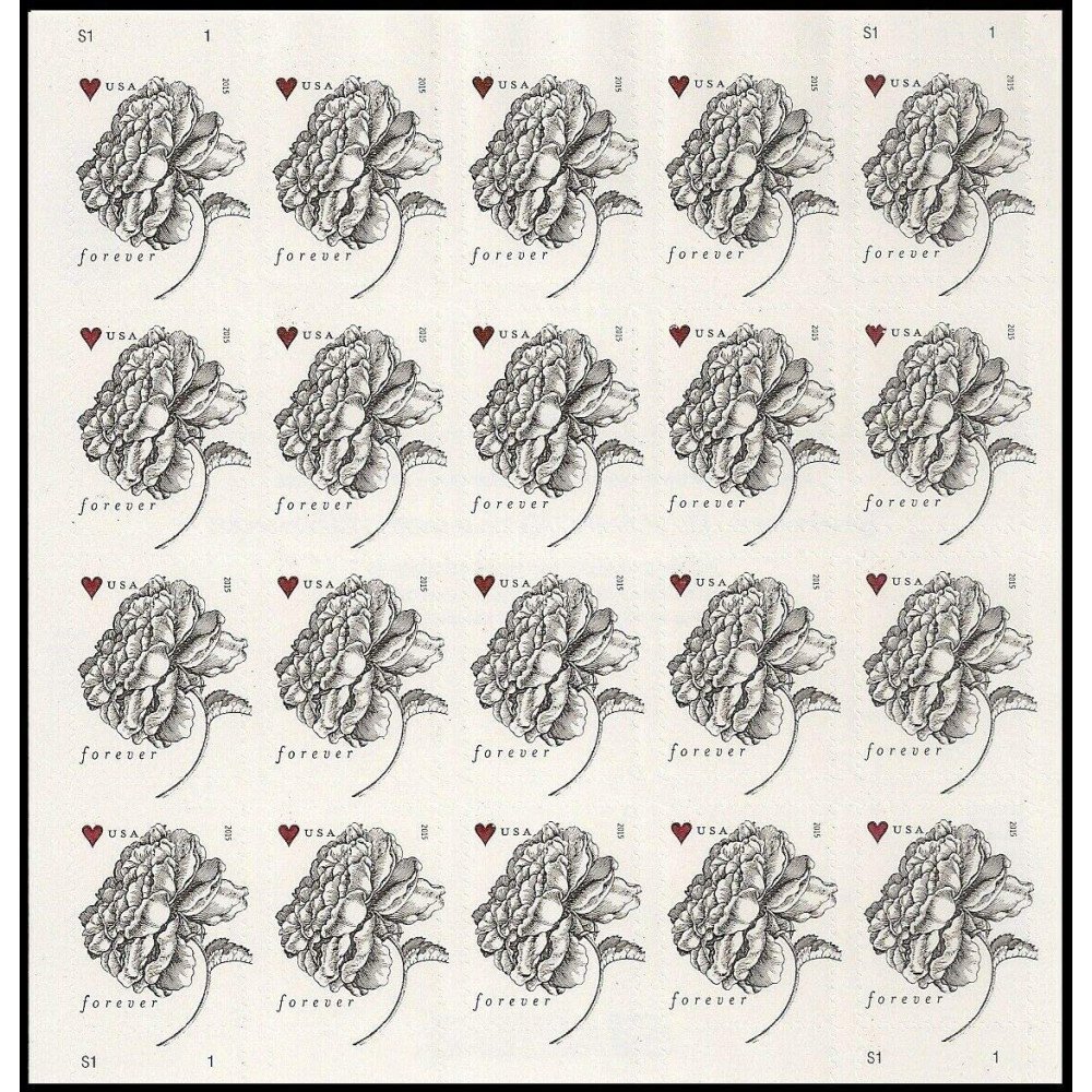 2015 Vintage Rose Pane Wedding Forever Postage Stamps