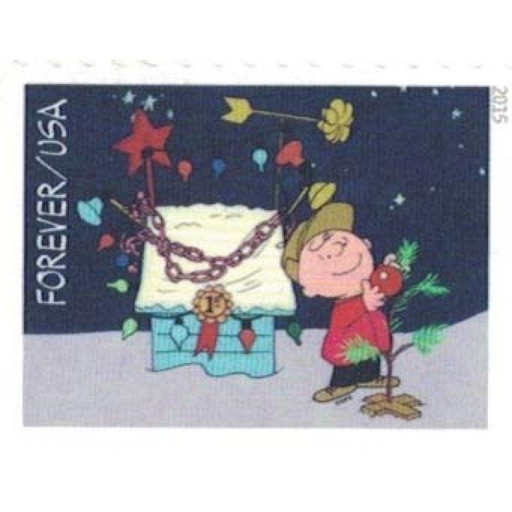 2015 USPS Charlie Brown Xmas Pane of 20 Forever Postage Stamps