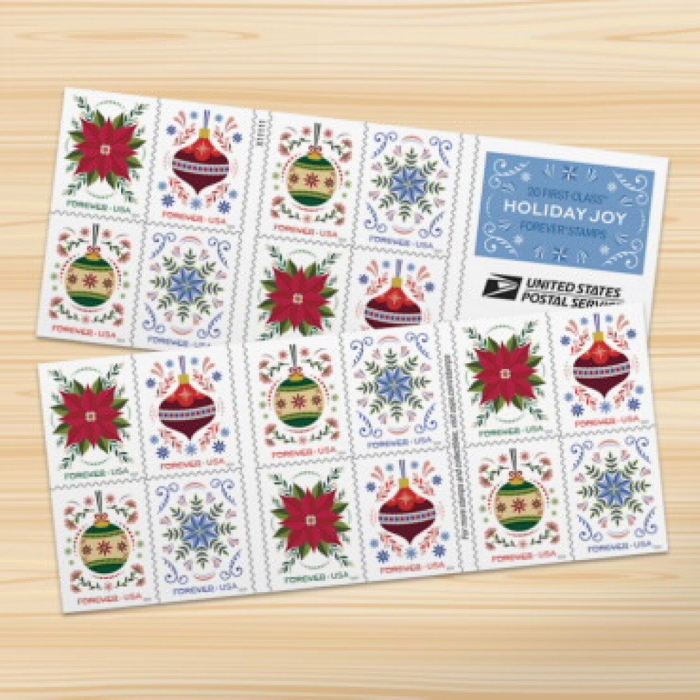 2024 Holiday Joy Forever Stamps, Book of 20|Multiple Stamp Designs