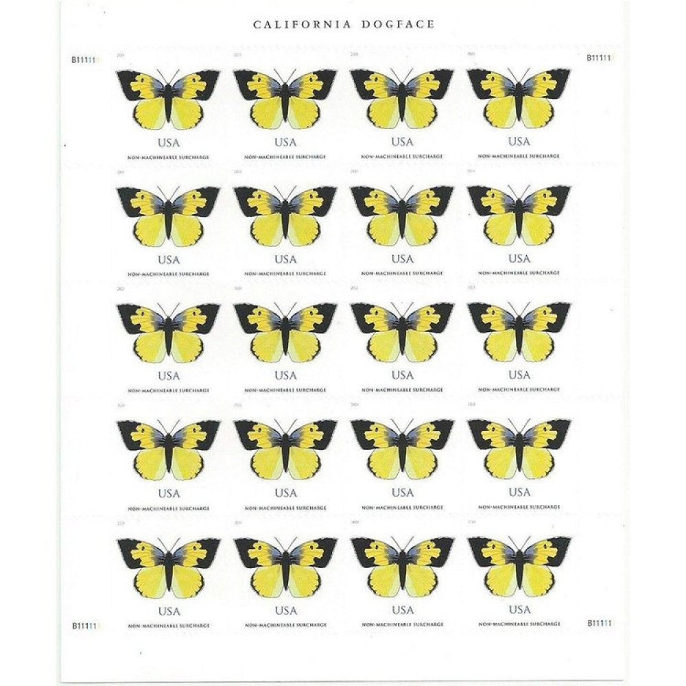 (2019) USPS Butterfly California Dogface Forever Stamps
